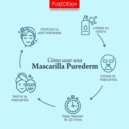 PUREDERM Olive Collagen Mask, Mascarilla Olive + Colágeno 18gr