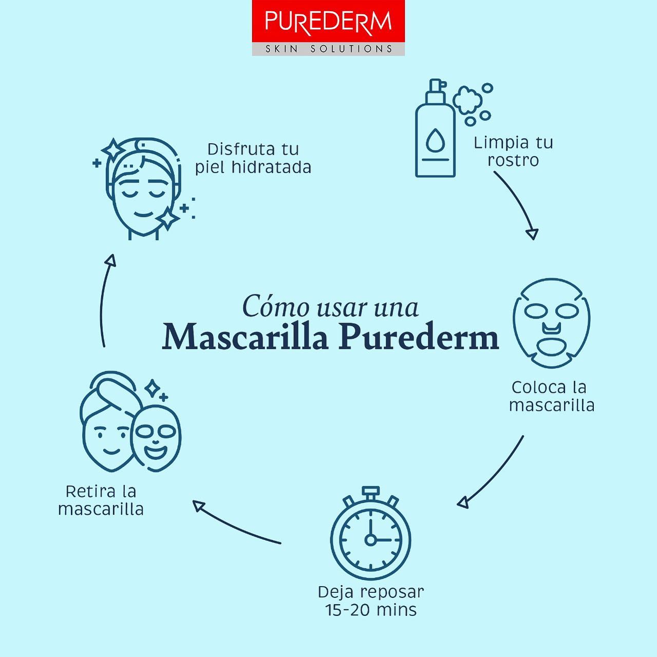 PUREDERM Chamomile Collagen Mask, Mascarilla de Manzanilla + Colágeno 18gr