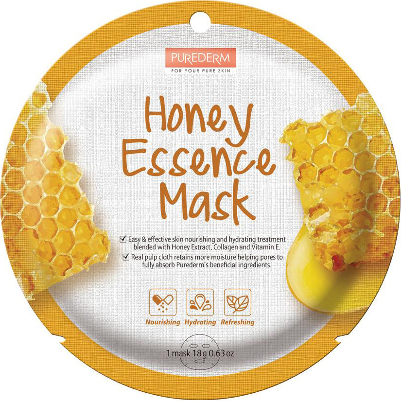 PUREDERM Honey Essence Mask, Mascarilla de Miel + Colágeno 18gr