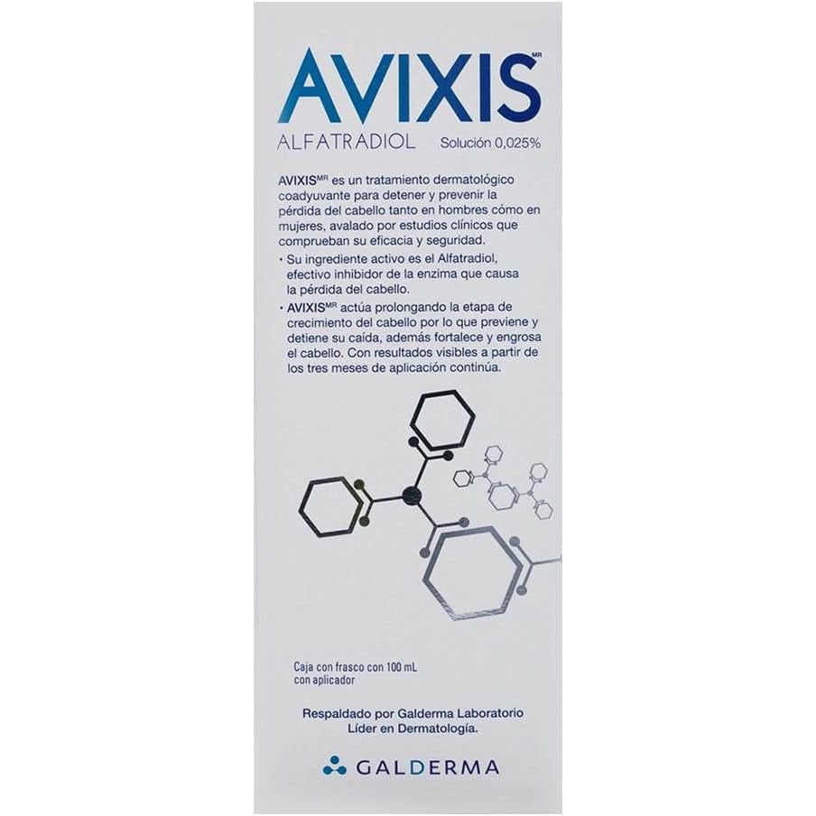 GALDERMA Avixis Alfatradiol Solución Tópica 0.025% Anticaída del Cabello, 100ml