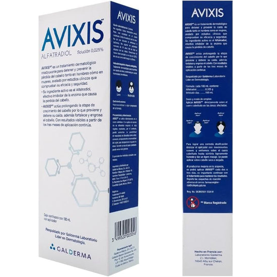 GALDERMA Avixis Alfatradiol Solución Tópica 0.025% Anticaída del Cabello, 100ml