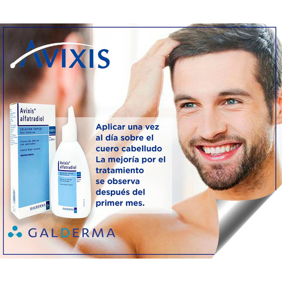 GALDERMA Avixis Alfatradiol Solución Tópica 0.025% Anticaída del Cabello, 100ml