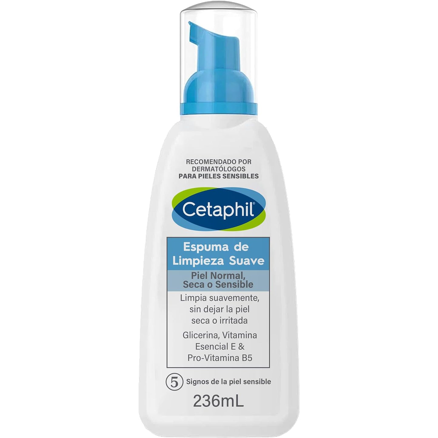 GALDERMA Cetaphil Espuma de Limpieza Suave, Calma y Restaura la Piel, 236ml