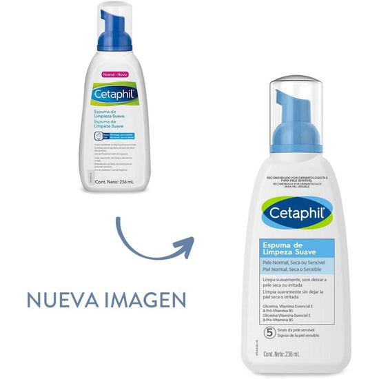 GALDERMA Cetaphil Espuma de Limpieza Suave, Calma y Restaura la Piel, 236ml