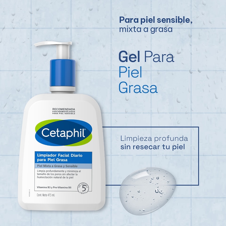 GALDERMA Cetaphil Limpiador Facial Diario Para Piel Grasa, 237ml