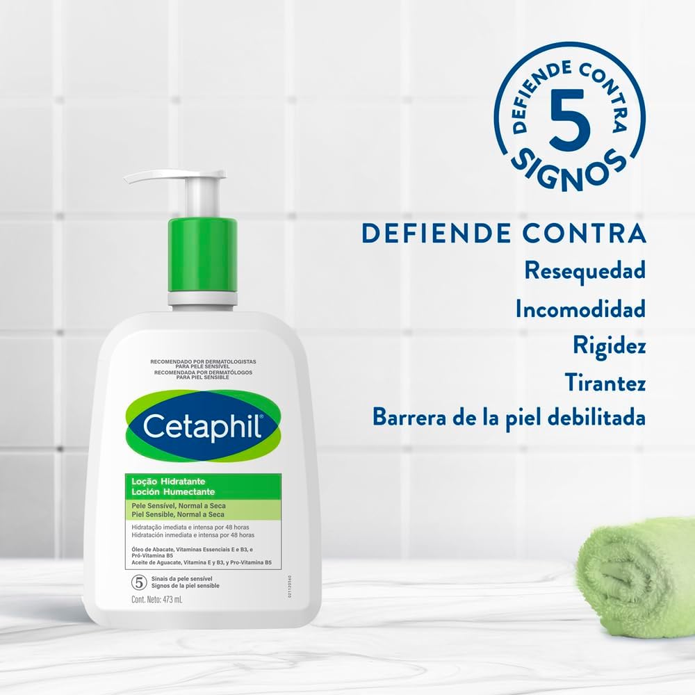 GALDERMA Cetaphil Loción Humectante, Piel Sensible, Normal a Seca, 473ml