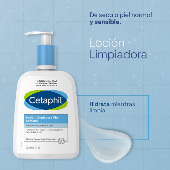 GALDERMA Cetaphil Loción Corporal y Facial Limpiadora Piel Sensible, 473ml