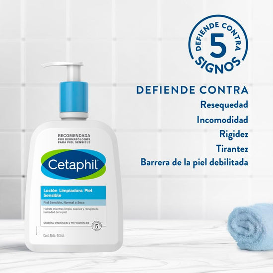 GALDERMA Cetaphil Loción Corporal y Facial Limpiadora Piel Sensible, 473ml