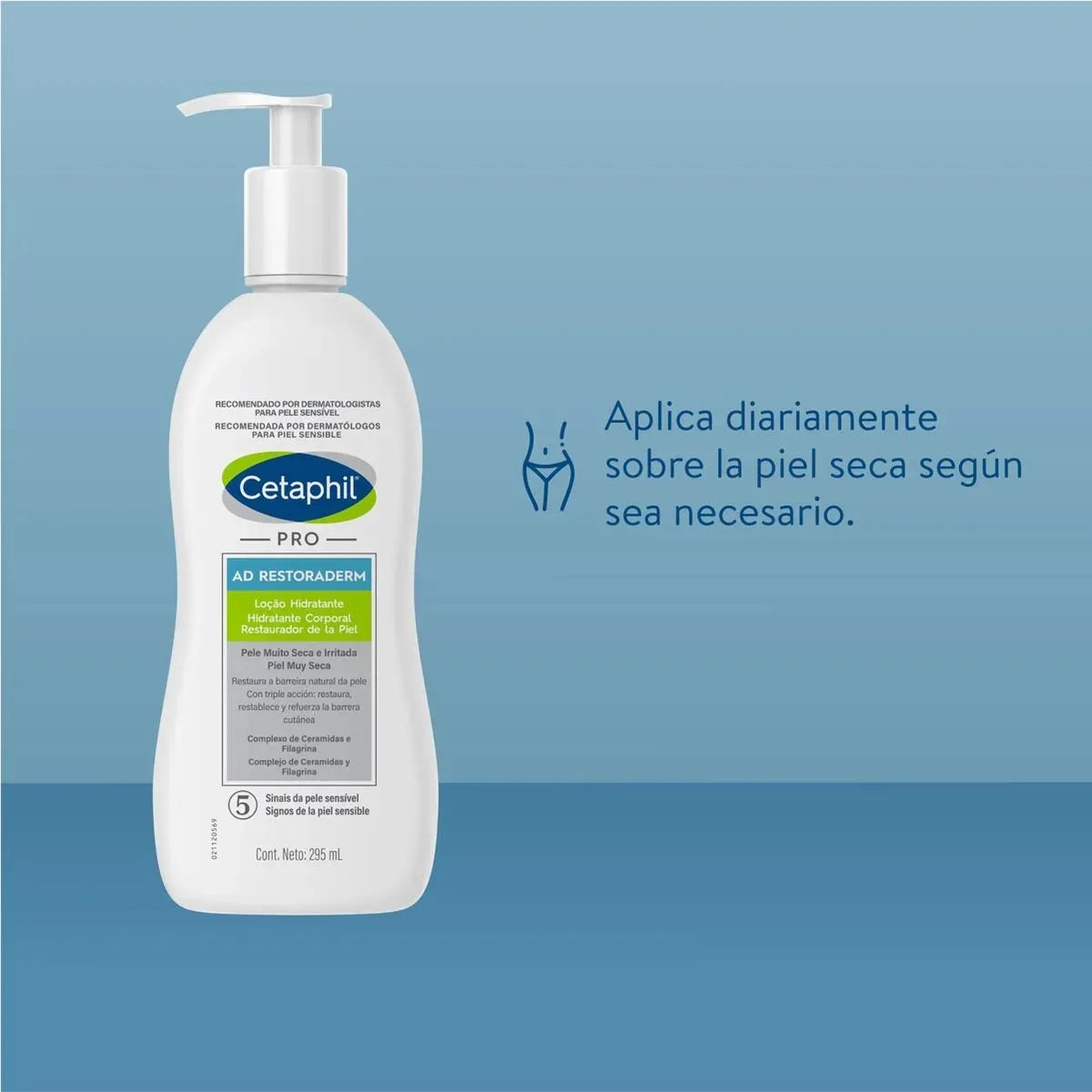 GALDERMA Cetaphil PRO AD Restoraderm Loción Calmante Corporal, 295ml