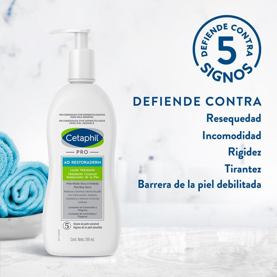 GALDERMA Cetaphil PRO AD Restoraderm Loción Calmante Corporal, 295ml