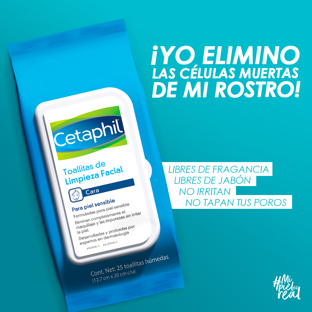 GALDERMA Cetaphil Toallitas de Limpieza Facial, para Piel Sensible, 1Pqt / 25 Toallitas