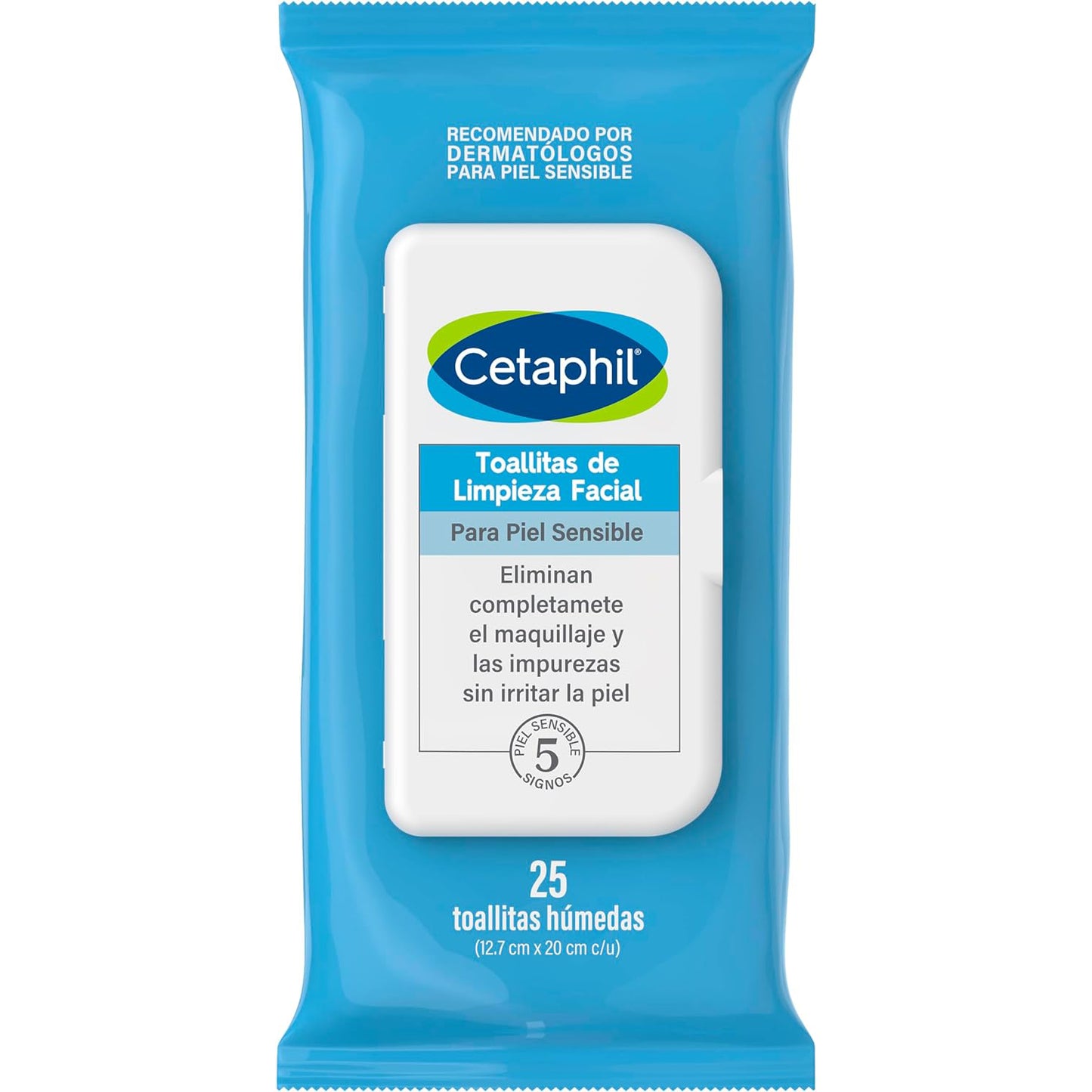 GALDERMA Cetaphil Toallitas de Limpieza Facial, para Piel Sensible, 1Pqt / 25 Toallitas