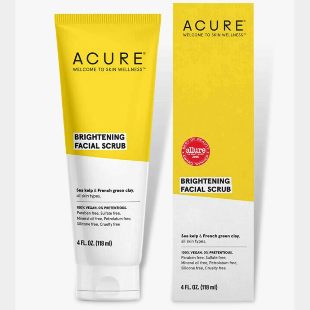 ACURE Brightening Facial Scrub, Exfoliante Facial Iluminador 118ml