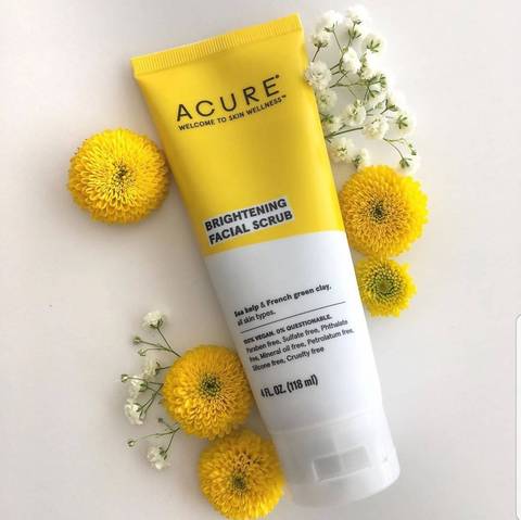 ACURE Brightening Facial Scrub, Exfoliante Facial Iluminador 118ml