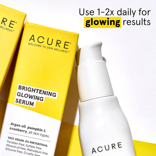 ACURE Brightening Glowing Serum, Suero Restaurador de Humedad 30ml