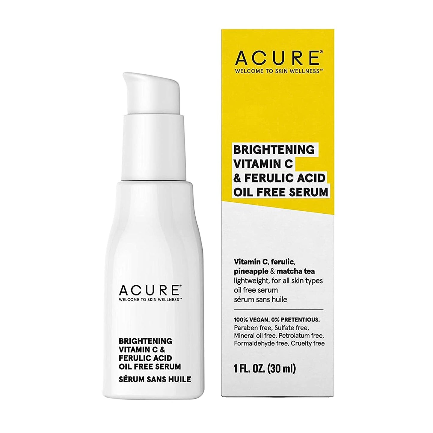 ACURE Brightening Vitamin C & Ferulic Acid Serum, Suero iluminador 30ml