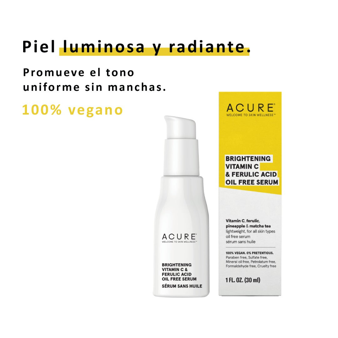 ACURE Brightening Vitamin C & Ferulic Acid Serum, Suero iluminador 30ml