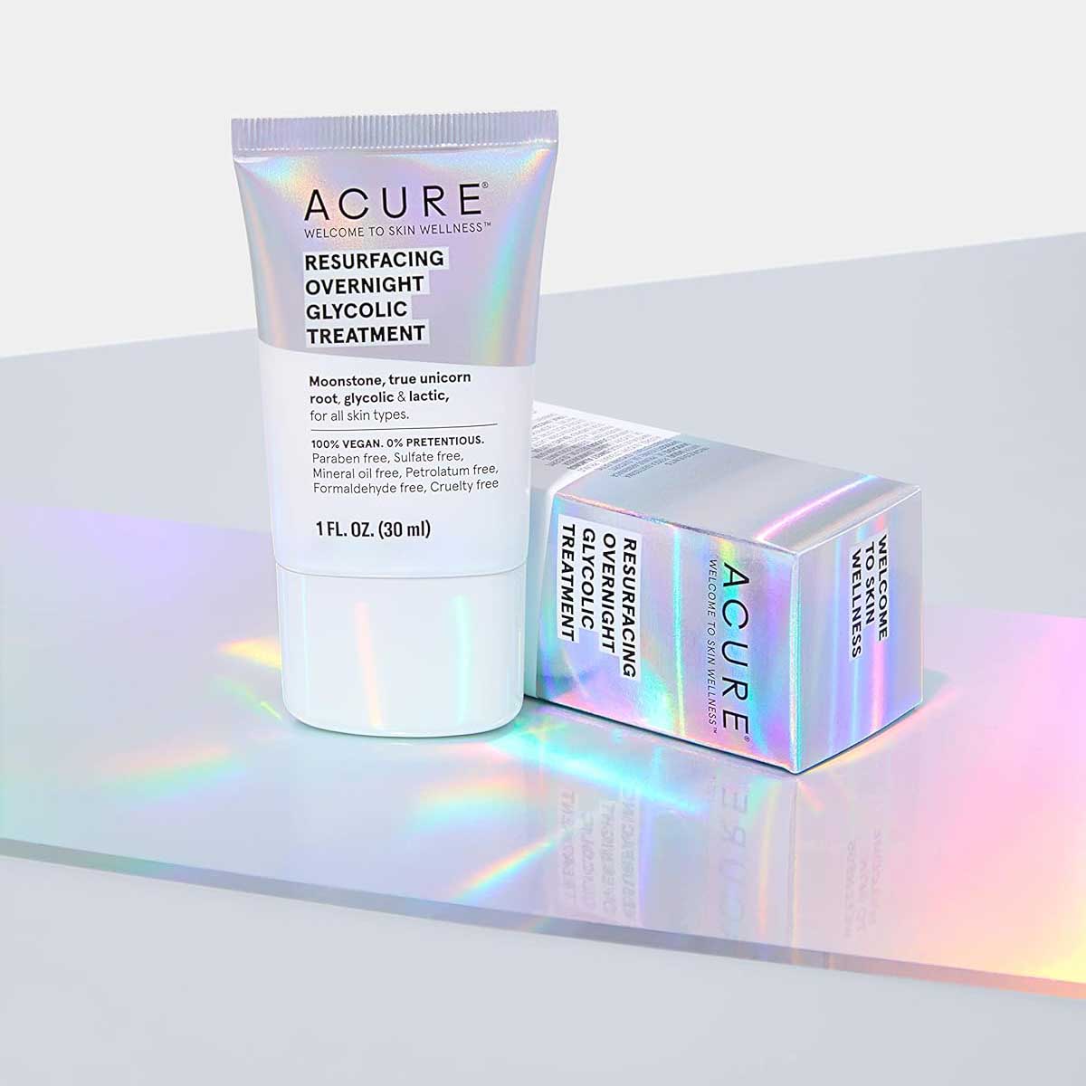 ACURE Resurfacing Overnight Glycolic, Crema Nocturna Iluminadora 30ml