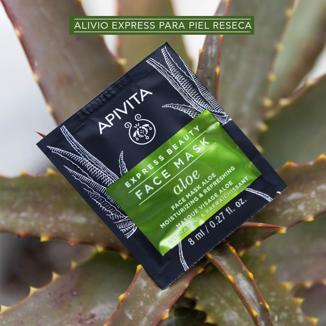 APIVITA Express Beauty Aloe Face Mask, Mascarilla Facial con Aloe