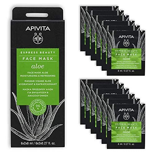 APIVITA Express Beauty Aloe Face Mask, Mascarilla Facial con Aloe