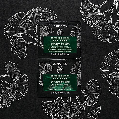 APIVITA Express Beauty Ginkgo Biloba Eye Mask, Mascarilla Contorno de Ojos