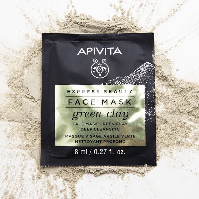 APIVITA Express Beauty Green Clay Face Mask, Mascarilla Facial de Arcilla Verde