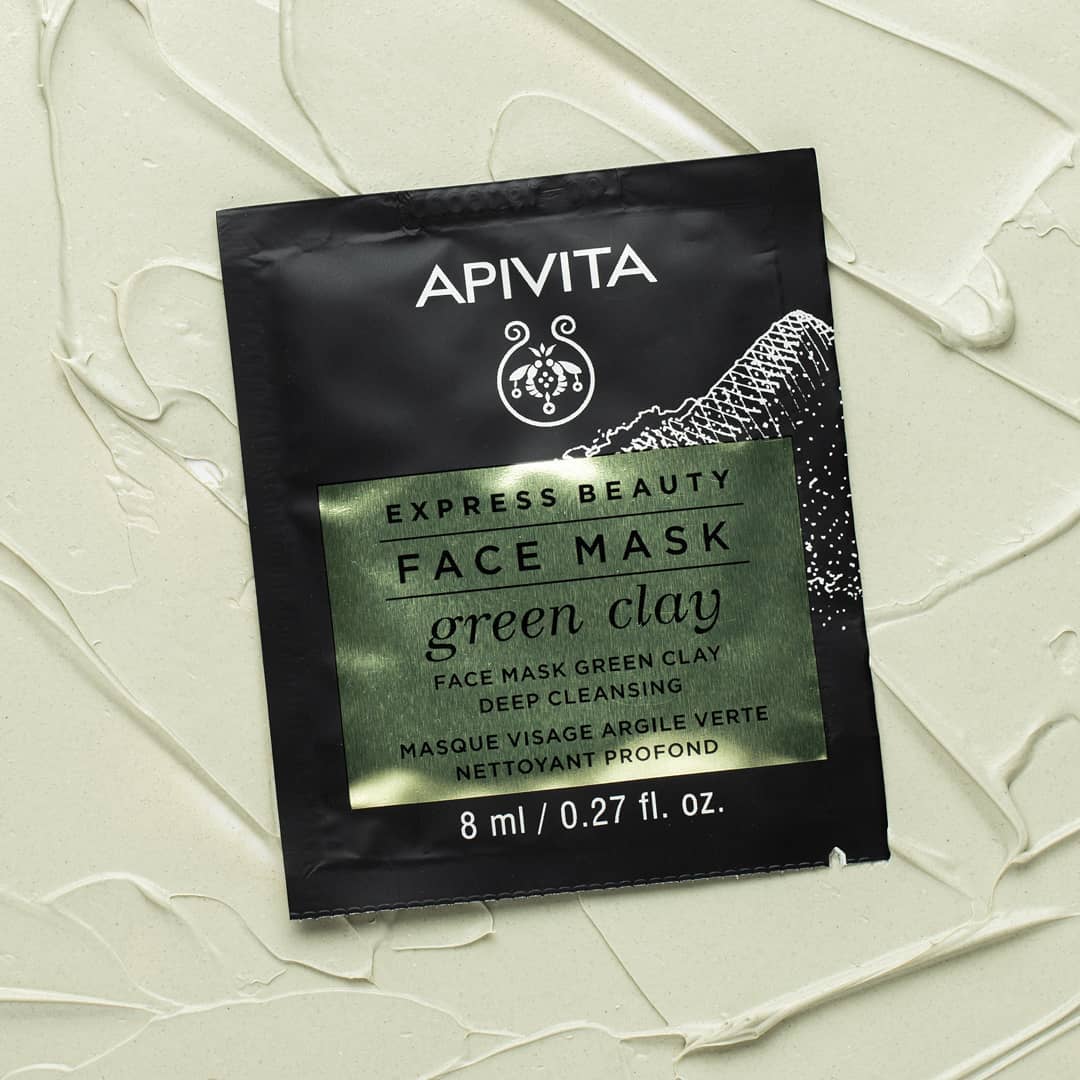 APIVITA Express Beauty Green Clay Face Mask, Mascarilla Facial de Arcilla Verde