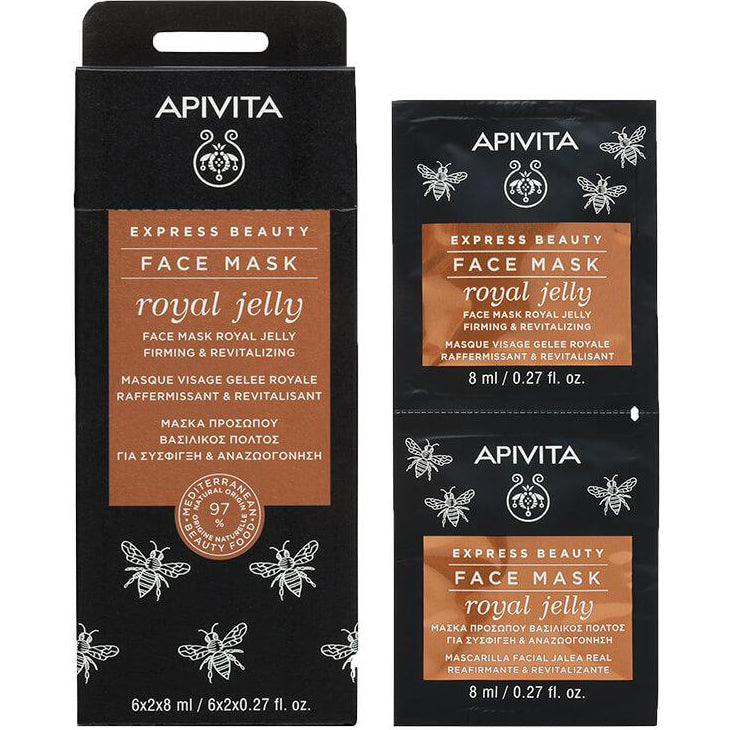 APIVITA Express Beauty Royal Jelly Face Mask, Mascarilla Facial con Jalea Real