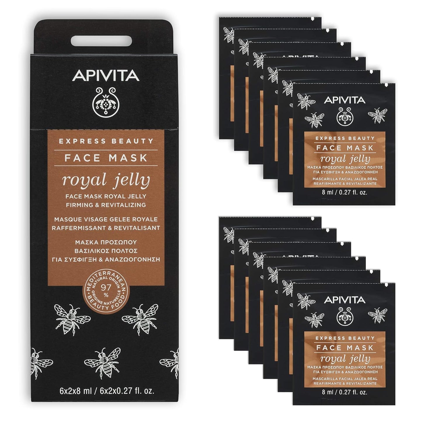 APIVITA Express Beauty Royal Jelly Face Mask, Mascarilla Facial con Jalea Real