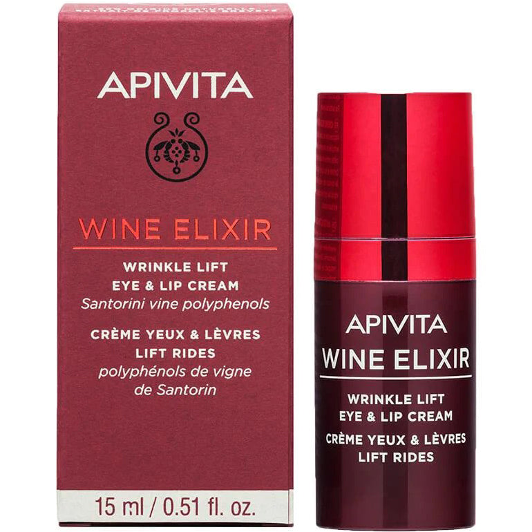 APIVITA Wine Elixir Wrinkle Lift Eye & Lip Cream, Crema Elixir de Vino 15ml