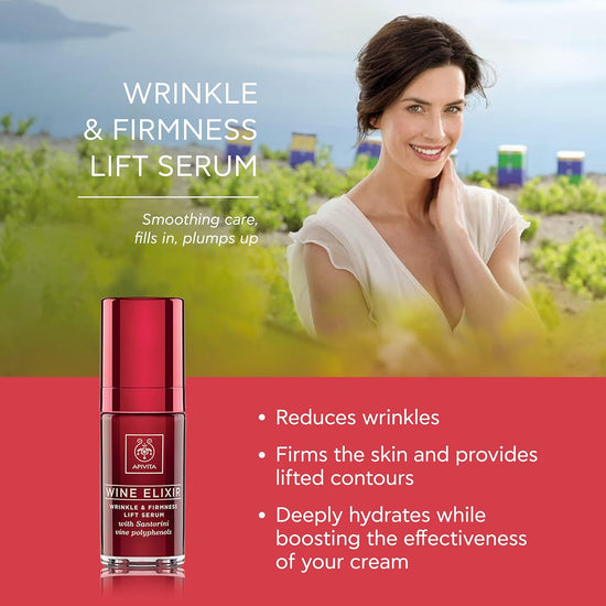 APIVITA Wine Elixir Wrinkle & Lift Serum, Suero antiarrugas y lifting Elixir de Vino