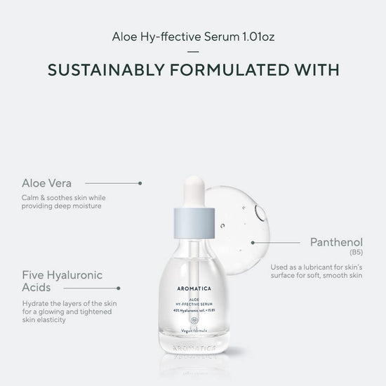 AROMATICA Aloe Hy-ffective Serum, Suero Facial Hidratante 30ml