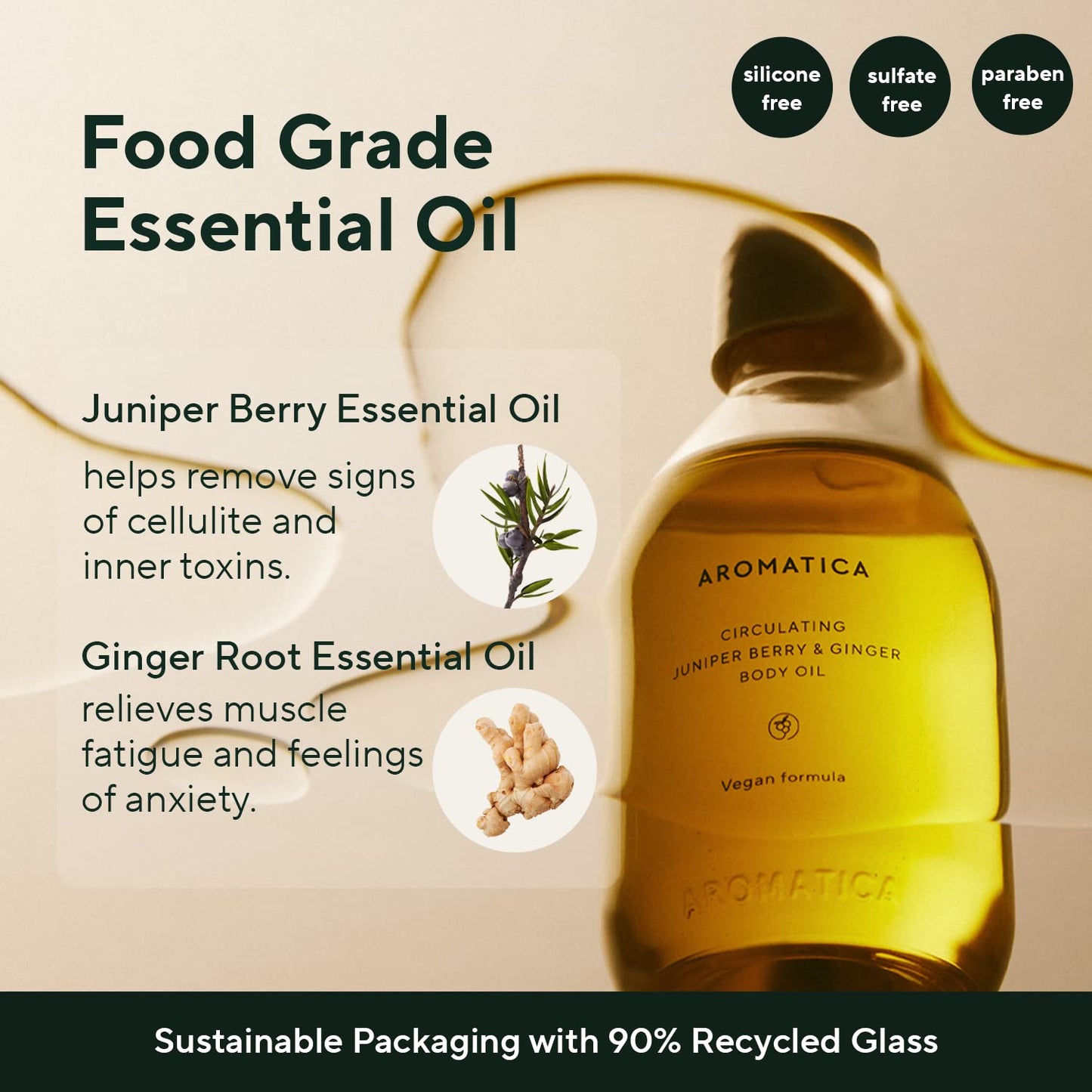AROMATICA Circulating Body Oil Juniper Berry & Ginger, 100ml
