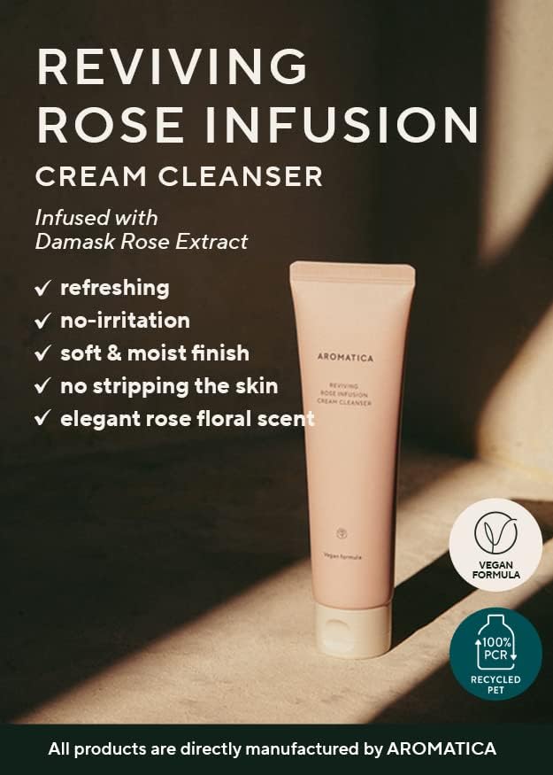 AROMATICA Reviving Rose Infusion Cream Cleanser, Crema Limpiadora 145gr