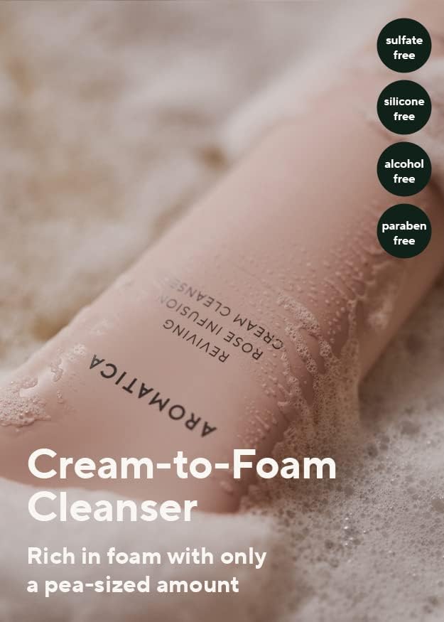 AROMATICA Reviving Rose Infusion Cream Cleanser, Crema Limpiadora 145gr