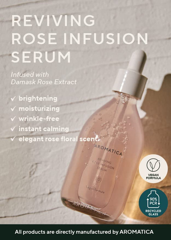 AROMATICA Reviving Rose Infusion Serum, Suero Hidratante Rosas 100ml