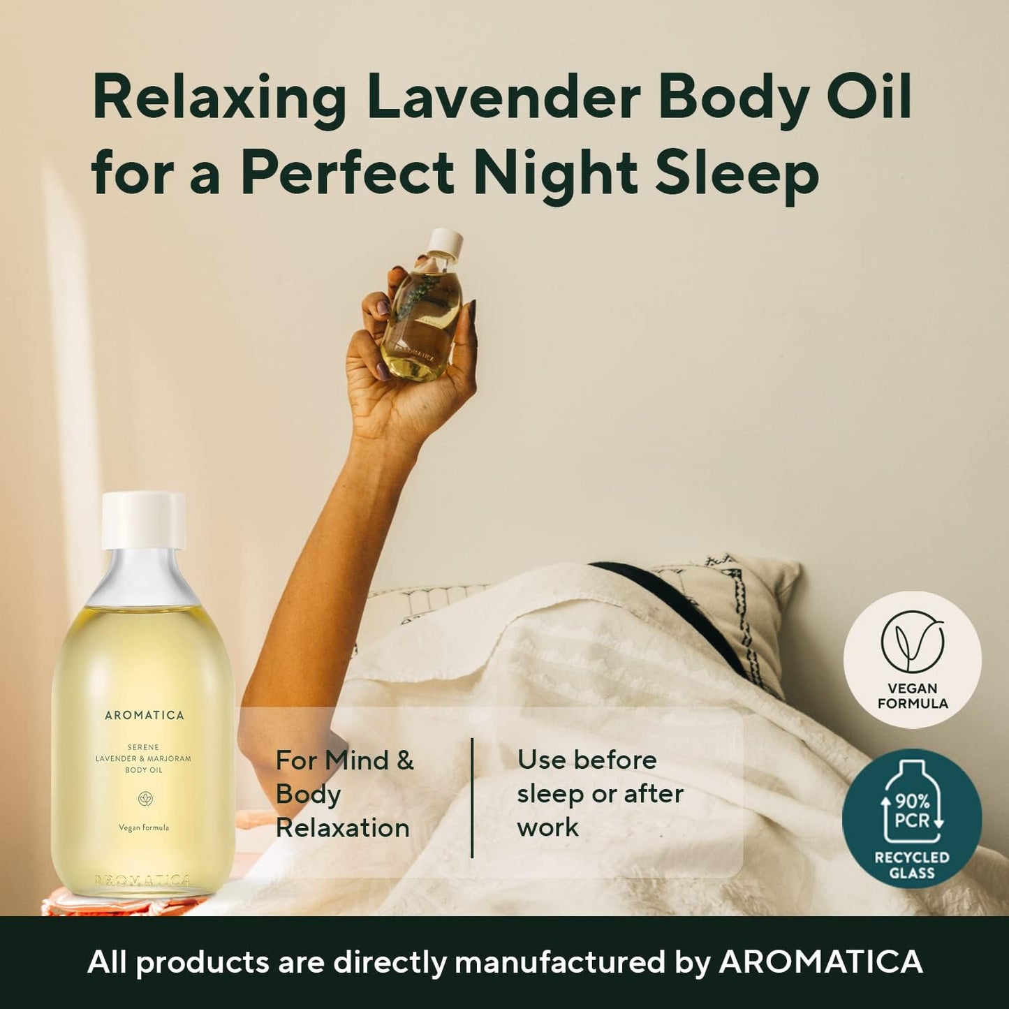 AROMATICA Serene Lavender & Marjoram Body Oil, Aceite Corporal 100ml