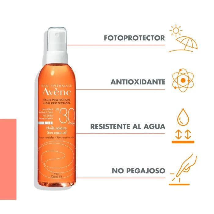 AVÈNE Aceite Protector Solar FPS30 para Piel Sensible 200ml