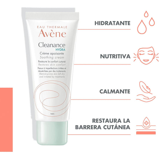 AVÈNE Cleanance Hydra Crema, Hidratante Facial Calmante 40ml