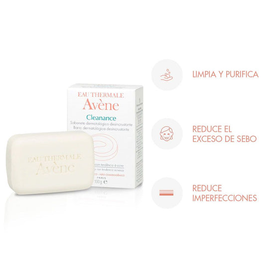 AVÈNE Cleanance Jabón en Barra Facial para Piel Grasa 100gr