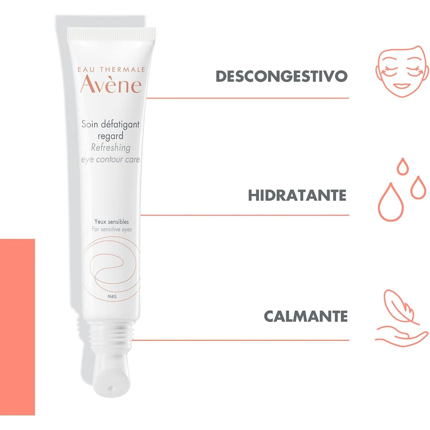 AVÈNE Cuidado Defatigante Crema Contorno de Ojos, 15 ml