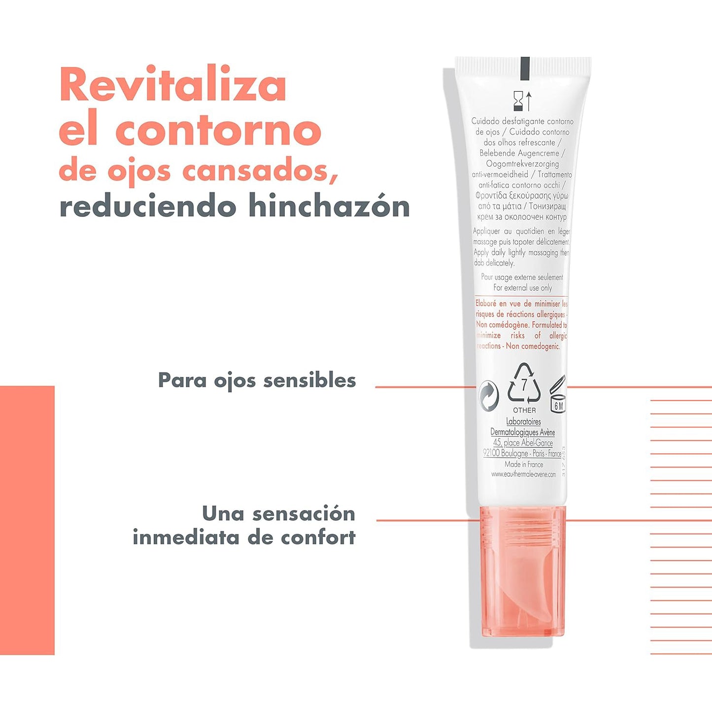 AVÈNE Cuidado Defatigante Crema Contorno de Ojos, 15 ml