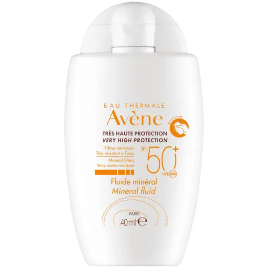 AVÈNE Protector Solar Fluido Mineral Sin Color Contra Rayos UVB/UVA, FPS 50, 40ml