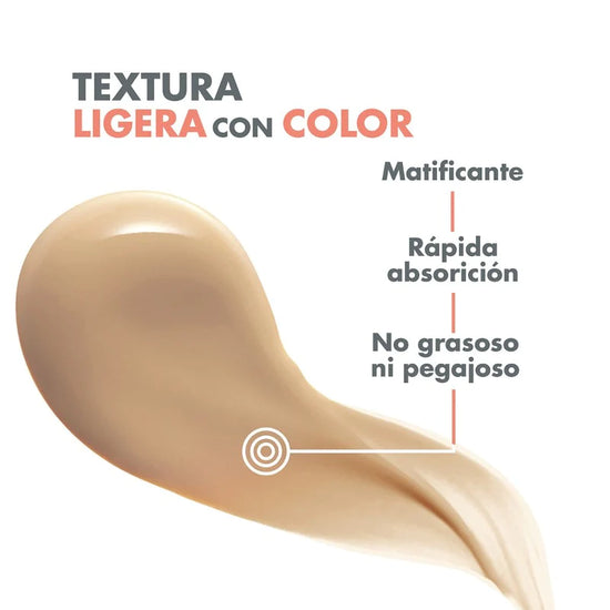 AVÈNE Protector Solar Mat Perfect Fluido con Color FPS 50, 50ml