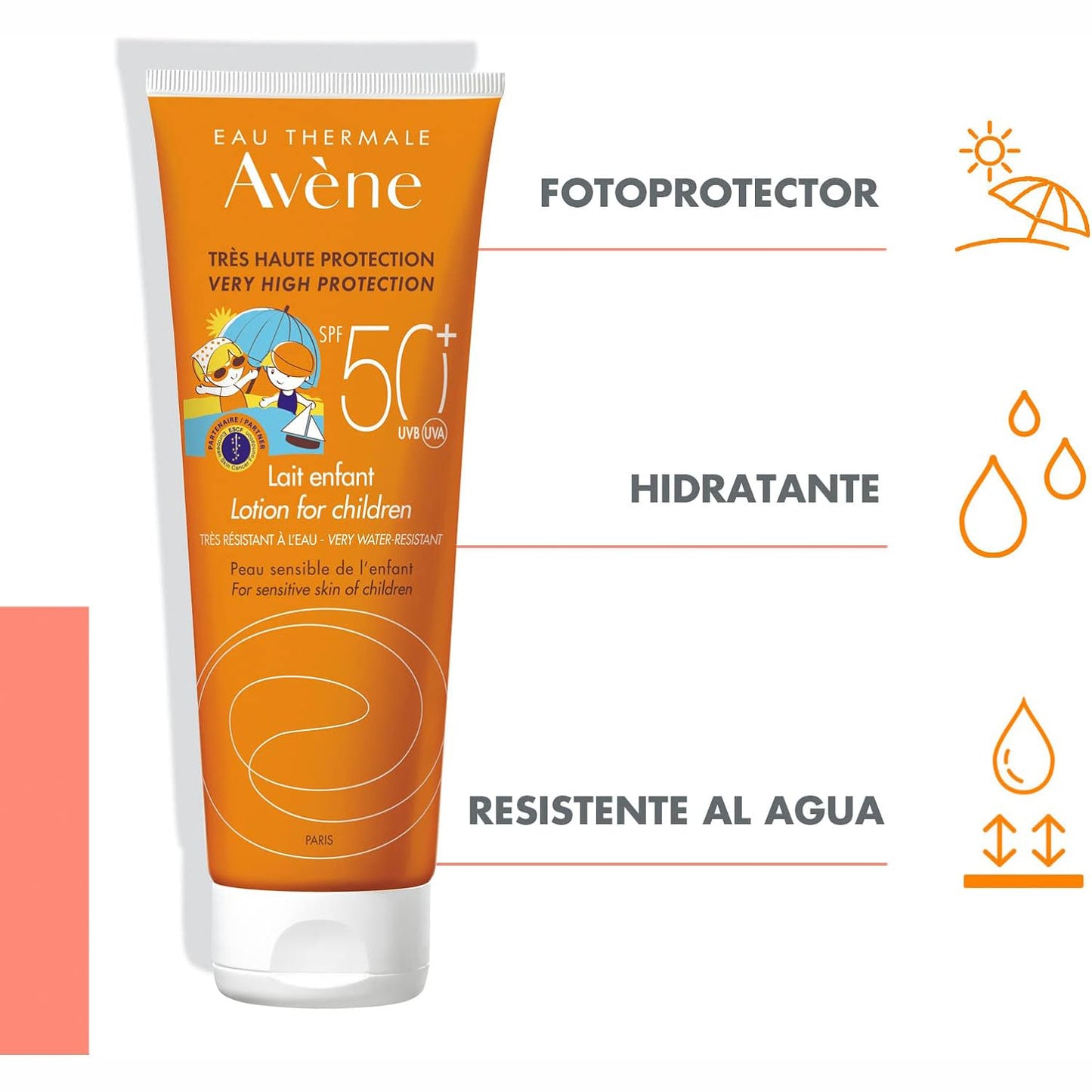 AVÈNE Protector Solar Leche para Niños FPS 50, 250ml