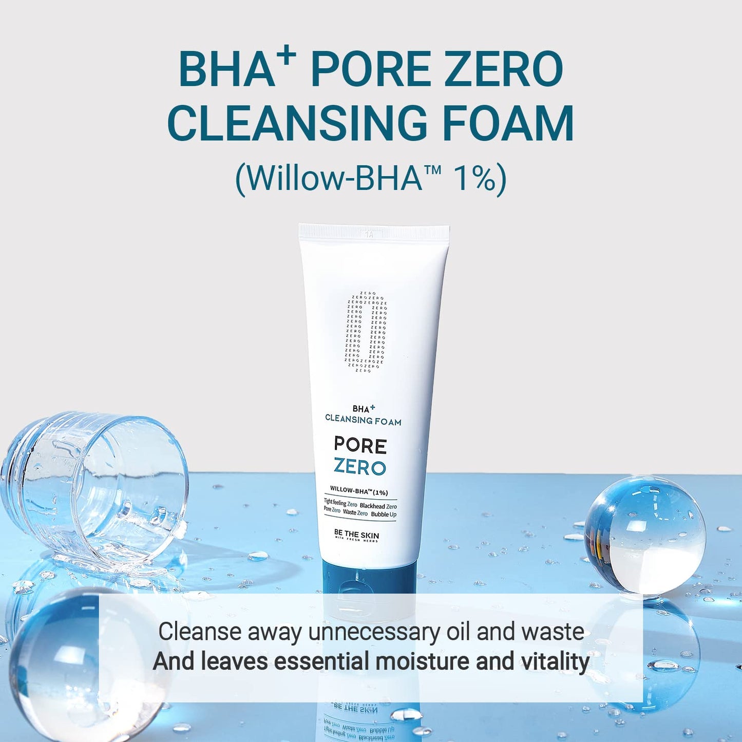 BE THE SKIN BHA+ Pore Zero Cleansing Foam, Limpiador Facial 150gr