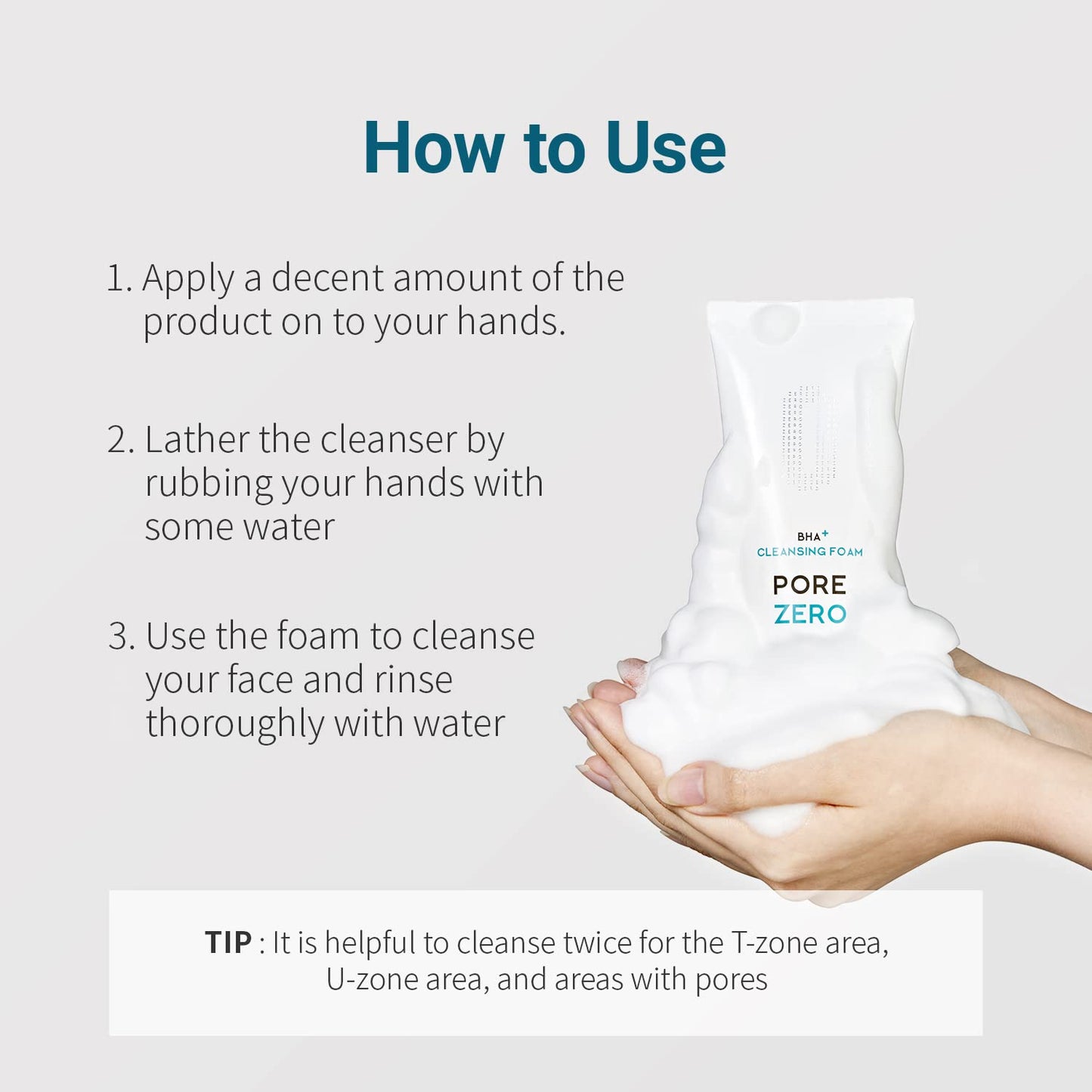 BE THE SKIN BHA+ Pore Zero Cleansing Foam, Limpiador Facial 150gr