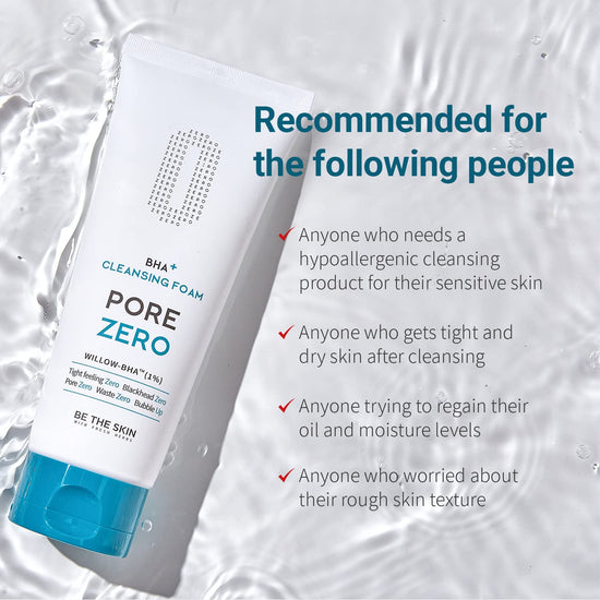BE THE SKIN BHA+ Pore Zero Cleansing Foam, Limpiador Facial 150gr