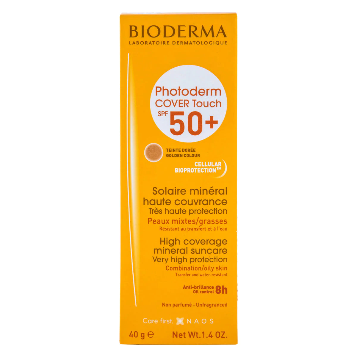 BIODERMA Protector Solar Photoderm COVER Touch MINERAL FPS 50, Dorado