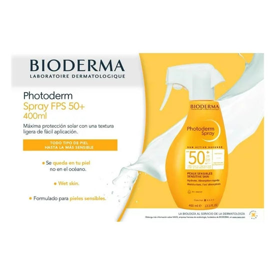 BIODERMA Protector Solar Para la Familia Photoderm Spray FPS 50, 400ml